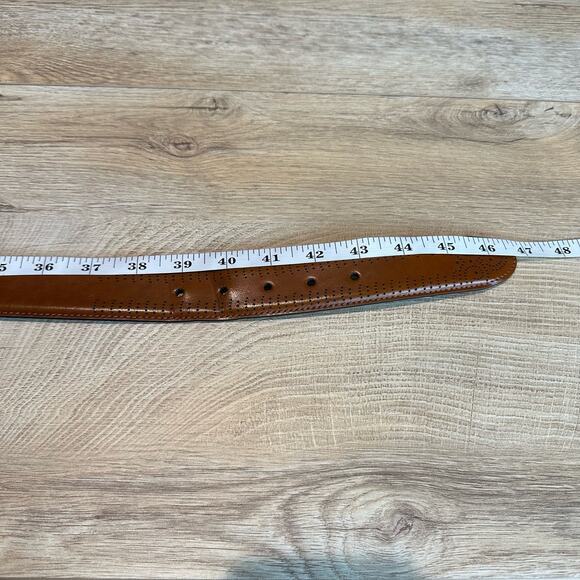 Jos. A. Bank Punched Genuine Leather Punch Design Belt Brown/Tan 40 - Picture 8 of 8